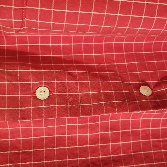 VTG Christian Dior Red Check Short Sleeve Button Up Shirt. Size M 15‎ 1/2. - Picture 7 of 7